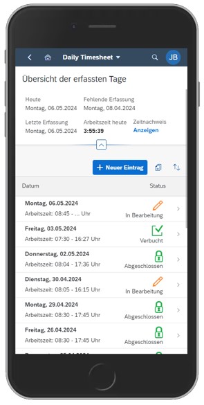 scdsoft daily timesheet ESS mobile 1